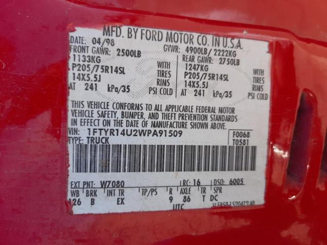 Photo 10 from auction – 1998 FORD RANGER SUP with VIN 1FTYR14U2WPA91509
