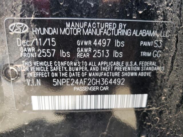 Photo 10 from auction – 2016 HYUNDAI SONATA SE with VIN 5NPE24AF2GH364492