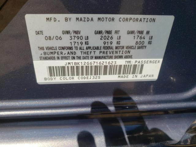Photo 10 from auction – 2007 MAZDA 3 I with VIN JM1BK12G671621623