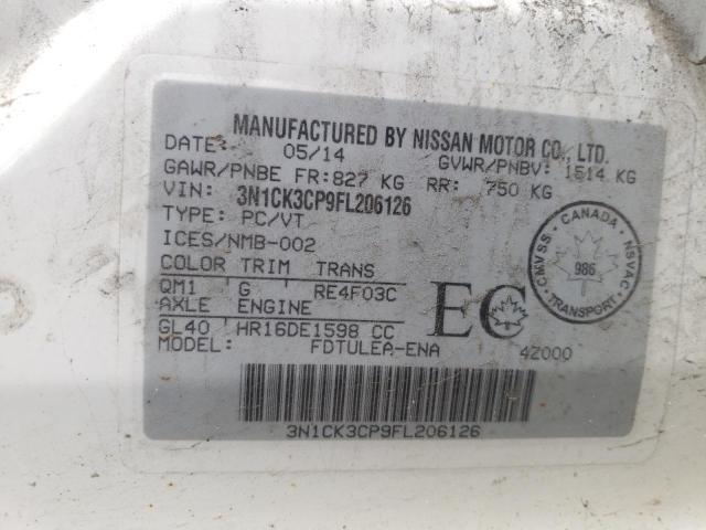 Photo 10 from auction – 2015 NISSAN MICRA with VIN 3N1CK3CP9FL206126