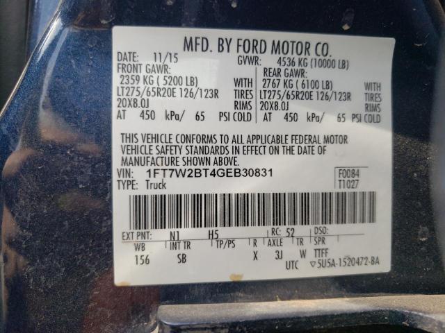 Photo 10 from auction – 2016 FORD F250 SUPER with VIN 1FT7W2BT4GEB30831