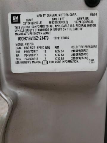 Photo 10 from auction – 2005 CHEVROLET SILVERADO with VIN 1GCEC19V55Z121479