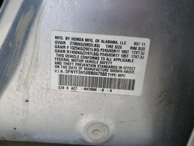 Photo 10 from auction – 2011 HONDA PILOT EXL with VIN 5FNYF3H58BB047560