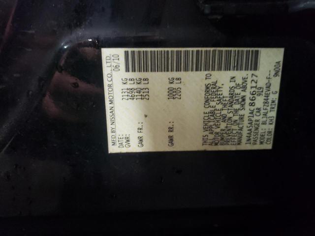 Photo 10 from auction – 2010 NISSAN MAXIMA S with VIN 1N4AA5AP1AC866127