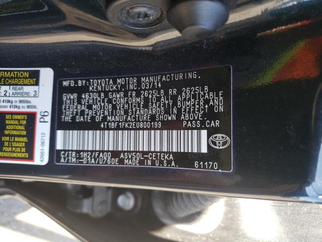 Photo 10 from auction – 2014 TOYOTA CAMRY L with VIN 4T1BF1FK2EU800199