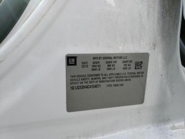 Photo 10 from auction – 2012 CHEVROLET SONIC LT with VIN 1G1JC6SH4C4154671