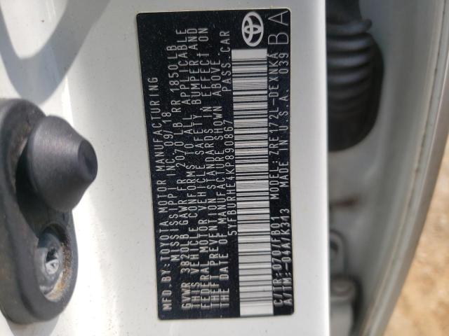 Photo 10 from auction – 2019 TOYOTA COROLLA L with VIN 5YFBURHE4KP890867