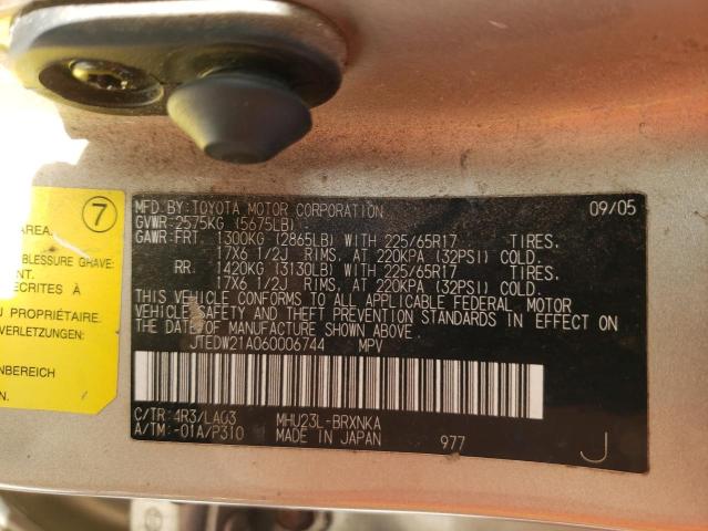 Photo 10 from auction – 2006 TOYOTA HIGHLANDER with VIN JTEDW21A060006744