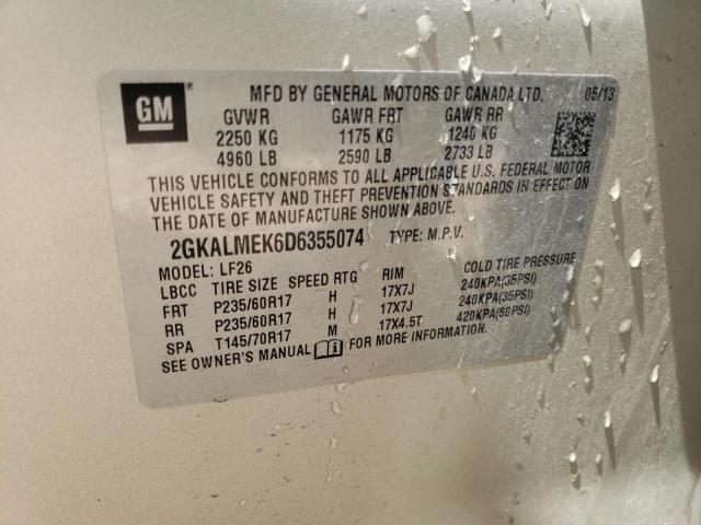 Photo 10 from auction – 2013 GMC TERRAIN SL with VIN 2GKALMEK6D6355074