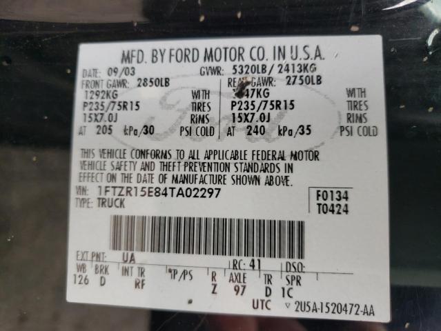 Photo 10 from auction – 2004 FORD RANGER SUP with VIN 1FTZR15E84TA02297