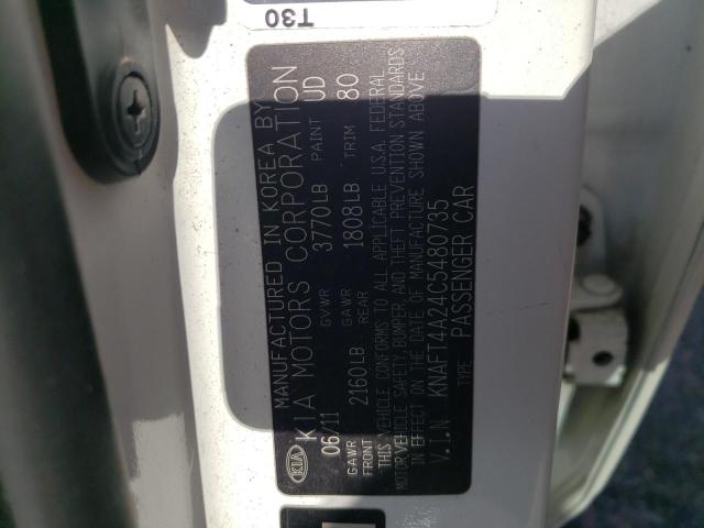Photo 10 from auction – 2012 KIA FORTE LX with VIN KNAFT4A24C5480735