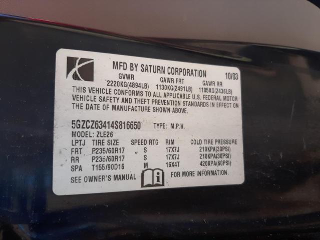 Photo 10 from auction – 2004 SATURN VUE with VIN 5GZCZ63414S816650