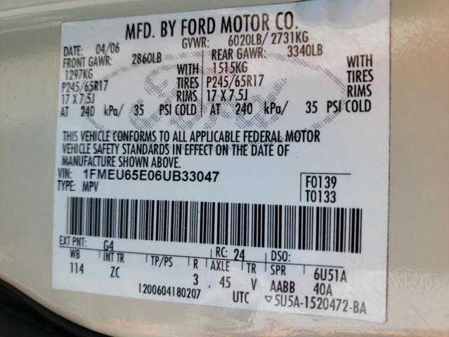 Photo 10 from auction – 2006 FORD EXPLORER L with VIN 1FMEU65E06UB33047