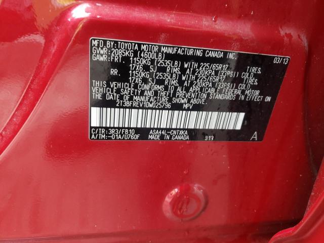 Zdjęcie 10 z aukcji – 2013 TOYOTA RAV4 LE z VIN 2T3BFREV1DW025796