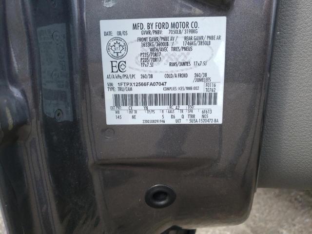 Photo 10 from auction – 2006 FORD F150 with VIN 1FTPX12566FA07047
