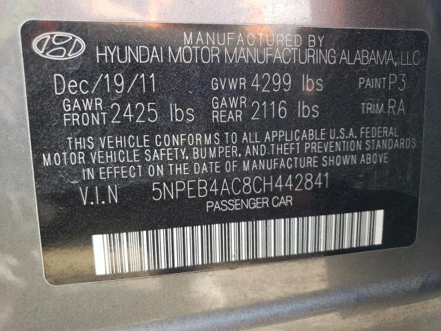 Photo 10 from auction – 2012 HYUNDAI SONATA GLS with VIN 5NPEB4AC8CH442841