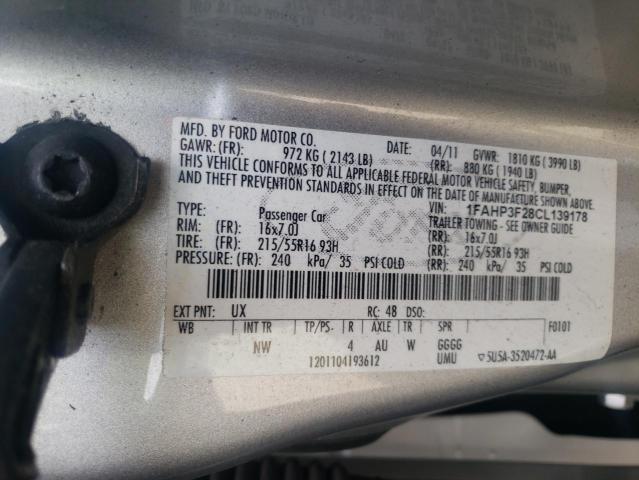 Photo 10 from auction – 2012 FORD FOCUS SE with VIN 1FAHP3F28CL139178