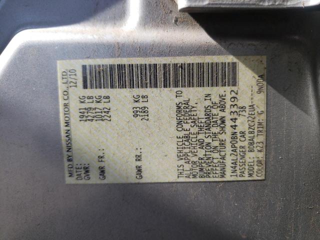 Photo 10 from auction – 2011 NISSAN ALTIMA BAS with VIN 1N4AL2AP0BN443392