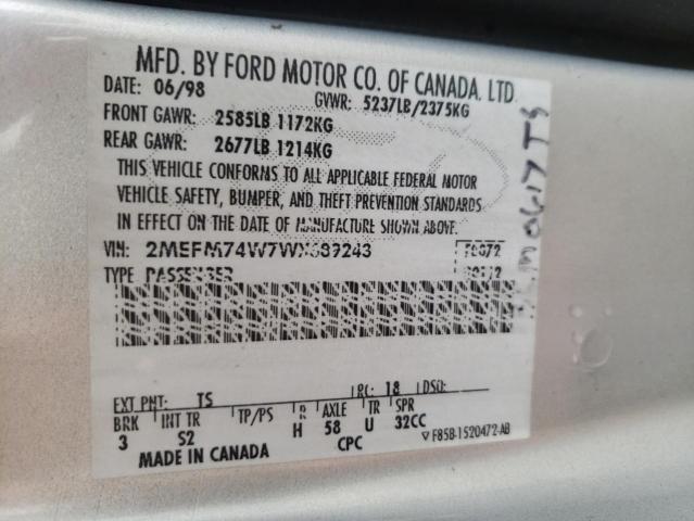 Photo 10 from auction – 1998 MERCURY GRAND MARQ with VIN 2MEFM74W7WX689243