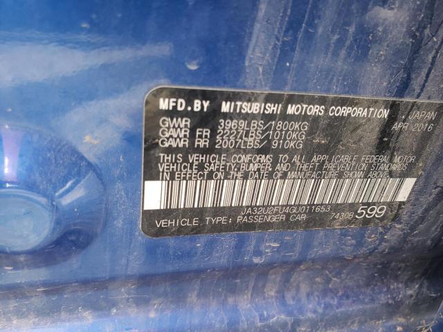 Photo 10 from auction – 2016 MITSUBISHI LANCER ES with VIN JA32U2FU4GU011653
