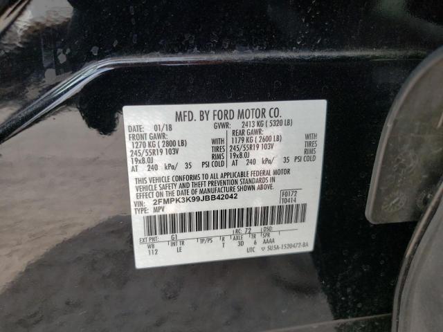 Photo 10 from auction – 2018 FORD EDGE TITAN with VIN 2FMPK3K99JBB42042