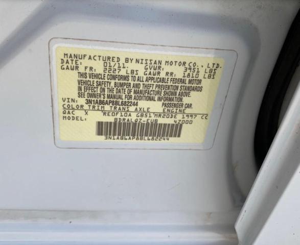 Photo 10 from auction – 2011 NISSAN SENTRA 2.0 with VIN 3N1AB6AP8BL682244
