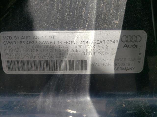 Photo 10 from auction – 2011 AUDI A4 PREMIUM with VIN WAUFFAFL7BN031877