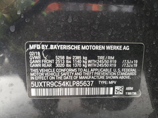 Photo 10 from auction – 2019 BMW X3 XDRIVE3 with VIN 5UXTR9C54KLP85637