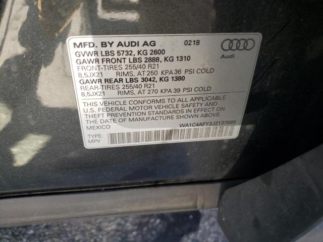 Photo 10 from auction – 2018 AUDI SQ5 PRESTI with VIN WA1C4AFY3J2137888