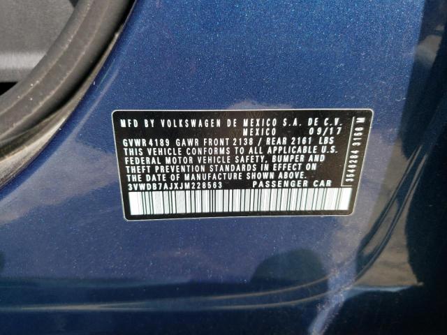 Photo 10 from auction – 2018 VOLKSWAGEN JETTA SE with VIN 3VWDB7AJXJM228563