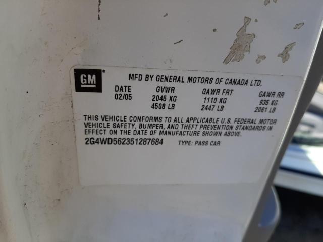 Photo 10 from auction – 2005 BUICK LACROSSE C with VIN 2G4WD562351287684