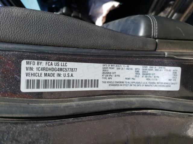 Photo 10 from auction – 2021 DODGE DURANGO GT with VIN 1C4RDHDG4MC577877