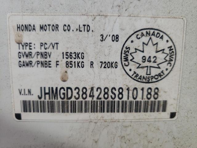 Photo 10 from auction – 2008 HONDA FIT with VIN JHMGD38428S810188