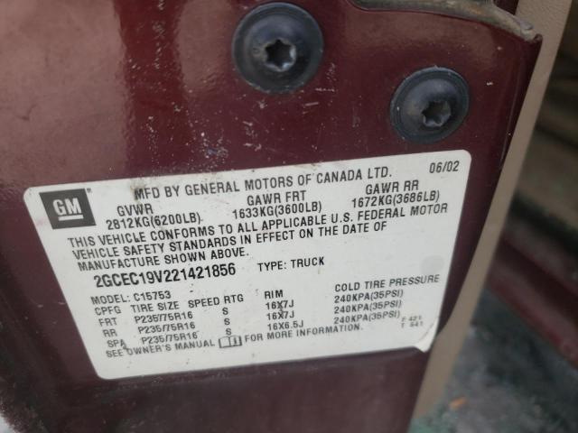 Photo 10 from auction – 2002 CHEVROLET SILVERADO with VIN 2GCEC19V221421856