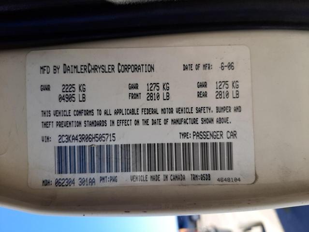 Photo 10 from auction – 2006 CHRYSLER 300 with VIN 2C3KA43R06H505715