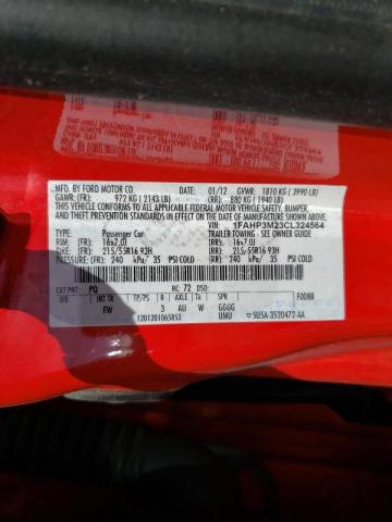 Photo 10 from auction – 2012 FORD FOCUS SEL with VIN 1FAHP3M23CL324564
