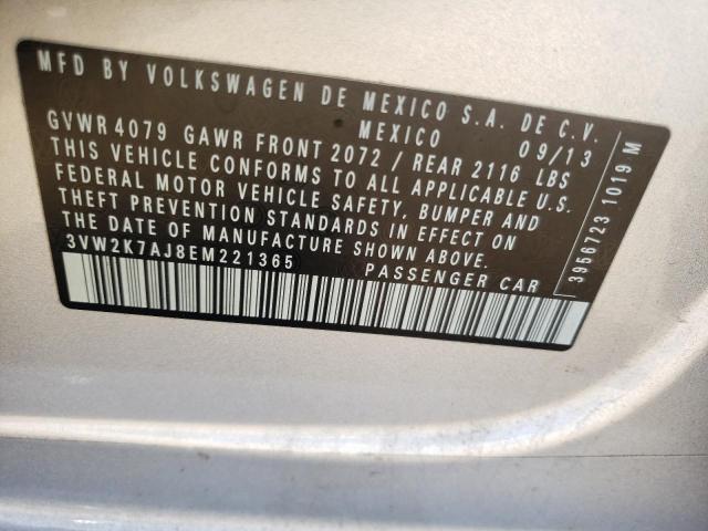 Photo 10 from auction – 2014 VOLKSWAGEN JETTA BASE with VIN 3VW2K7AJ8EM221365