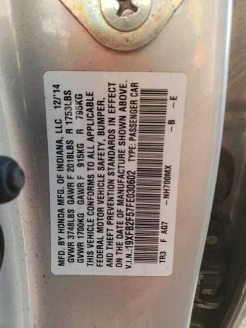 Photo 10 from auction – 2015 HONDA CIVIC LX with VIN 19XFB2F57FE030602