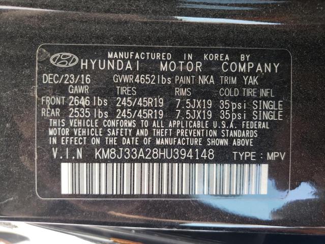 Photo 10 from auction – 2017 HYUNDAI TUCSON LIM with VIN KM8J33A28HU394148