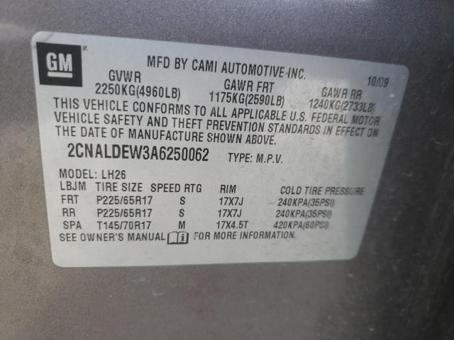 Photo 10 from auction – 2010 CHEVROLET EQUINOX LT with VIN 2CNALDEW3A6250062