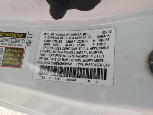 Photo 10 from auction – 2012 HONDA CIVIC EX with VIN 2HGFG3B88CH549845