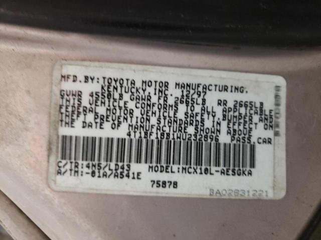 Photo 10 from auction – 1998 TOYOTA AVALON XL with VIN 4T1BF18B1WU232896