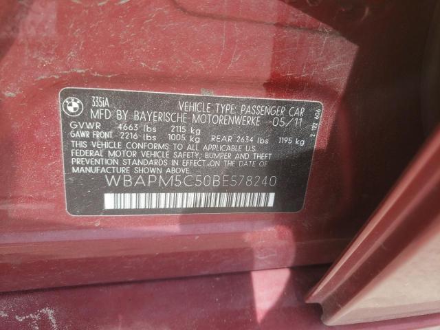 Photo 10 from auction – 2011 BMW 335 I with VIN WBAPM5C50BE578240