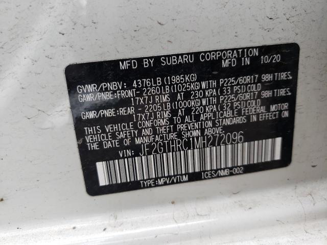 Photo 10 from auction – 2021 SUBARU CROSSTREK with VIN JF2GTHRC1MH272096