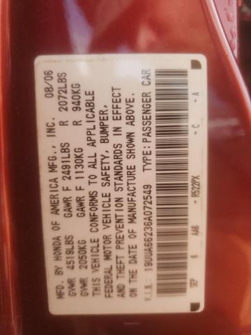 Photo 10 from auction – 2006 ACURA 3.2TL with VIN 19UUA66236A072549