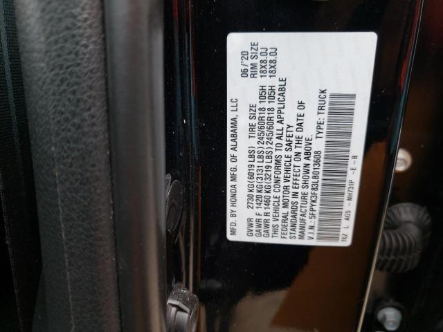 Photo 10 from auction – 2020 HONDA RIDGELINE with VIN 5FPYK3F83LB013608