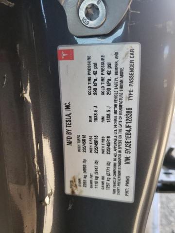 Photo 10 from auction – 2018 TESLA MODEL 3 with VIN 5YJ3E1EB4JF128386