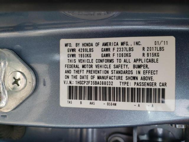 Photo 10 from auction – 2011 HONDA ACCORD LX with VIN 1HGCP2F35BA088032