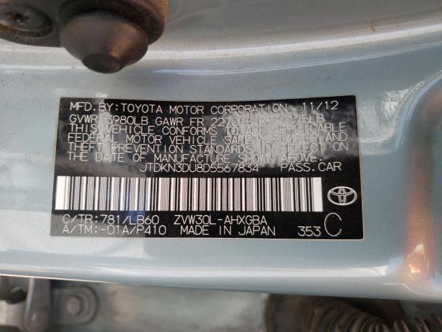 Photo 10 from auction – 2013 TOYOTA PRIUS with VIN JTDKN3DU8D5567834