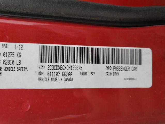 Photo 10 from auction – 2012 DODGE CHARGER SE with VIN 2C3CDXBGXCH198675